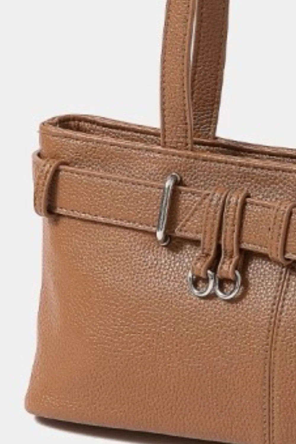 Fame Belt Strap Faux Leather Shoulder Bag – Trendy & Versatile