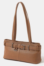 Fame Belt Strap Faux Leather Shoulder Bag – Trendy & Versatile