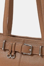 Fame Belt Strap Faux Leather Shoulder Bag – Trendy & Versatile