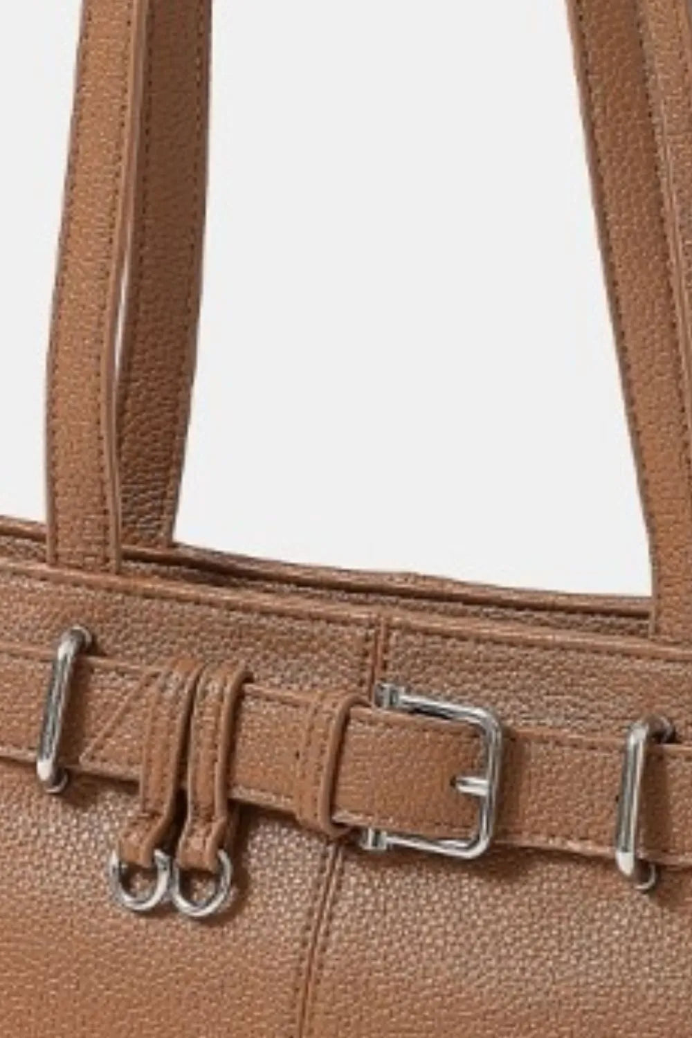 Fame Belt Strap Faux Leather Shoulder Bag – Trendy & Versatile