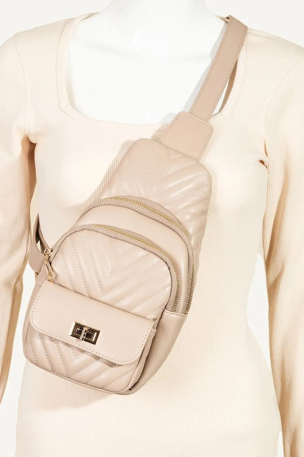 Fame Faux Leather Cushioned Sling Bag – Stylish & Functional