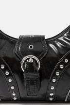 Fame Faux Leather Shoulder Bag with Studded Trim – Chic & Edgy