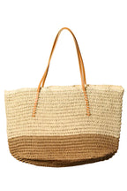 Fame Straw Braided Beach Tote Bag