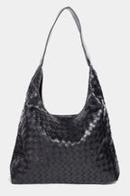 Fame Woven Faux Leather Tote Bag Chic Textured Everyday Ready