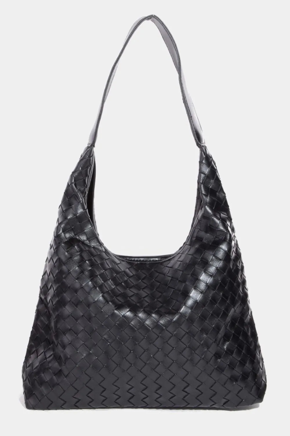 Fame Woven Faux Leather Tote Bag Chic Textured Everyday Ready