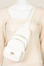 Faux Leather Sling Bag – Fame Cushioned Crossbody Chic Purse