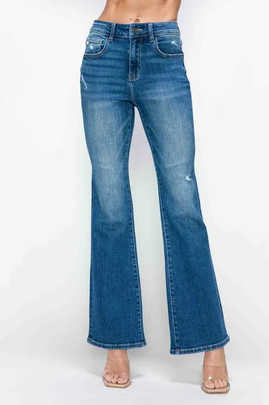 High Rise Bootcut Jeans – Distressed, Flattering & All-Day Comfort