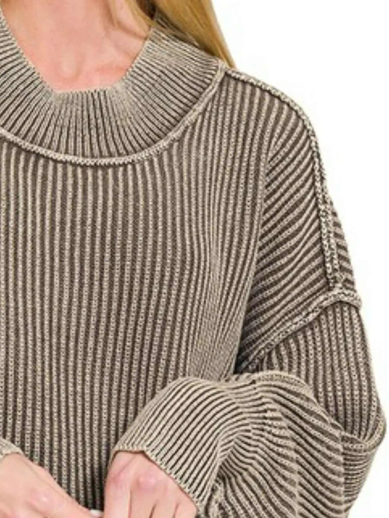 Washed Side Slit Oversized Sweater Vintage Look, Modern Comfort