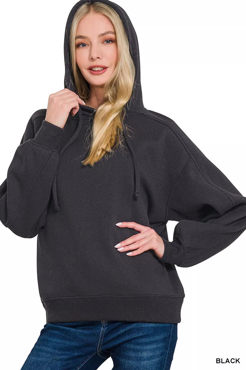 Zenana Relaxed Fit Fleece Pullover Hoodie – Soft Cozy Essential