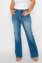 Distressed High Rise Bootcut Jeans – Vintage Style & All-Day Comfort