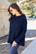 Ribbed Round Neck Knit Top – Cozy, Classic & Versatile