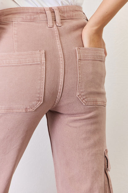 Risen High Rise Cargo Wide Leg Jeans