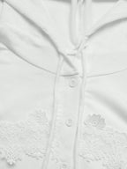 Lace Detail Long Sleeve Drawstring Hoodie