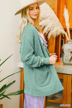 Long Sleeve Popcorn Knit Cardigan with Pockets – Cozy Layering Piece
