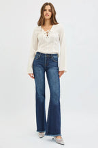 Tummy Control Mid Rise Flare Jeans | Slimming & Stylish Fit