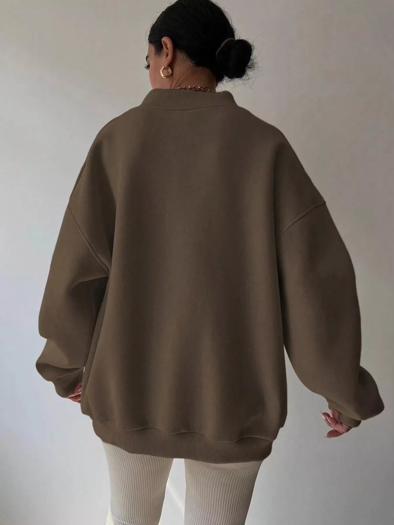Dropped Shoulder Long Sleeve Oversized Sweatshirt – Cozy Casual Fit