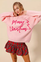 SO ME Merry Christmas Sweater – Festive Tinsel Lettering Holiday Style