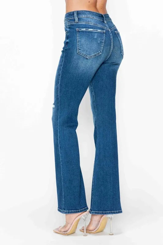 High Rise Bootcut Jeans – Distressed, Flattering & All-Day Comfort