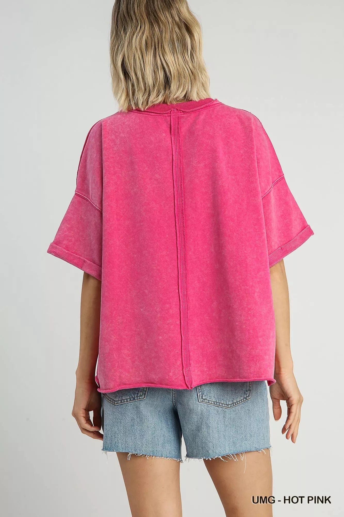 Umgee Oversized Vintage Pink T-Shirt – Relaxed Fit, Soft Cotton Blend & Everyday Style
