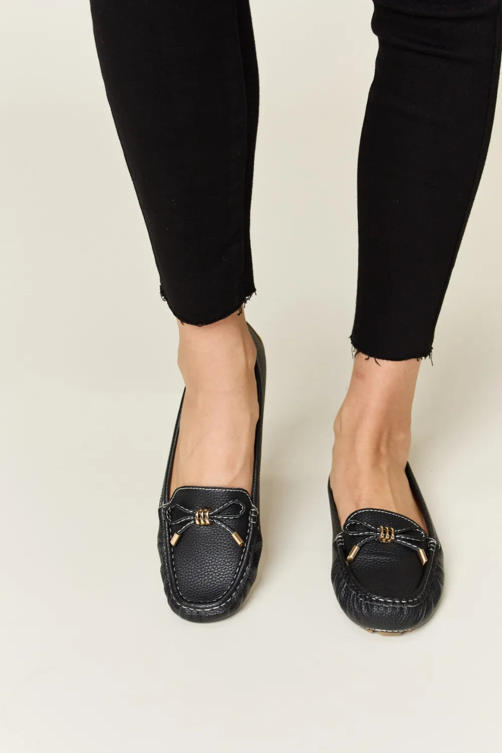 Forever Link Women's Slip-On Bow Loafers – Casual Comfort Ballet Flats