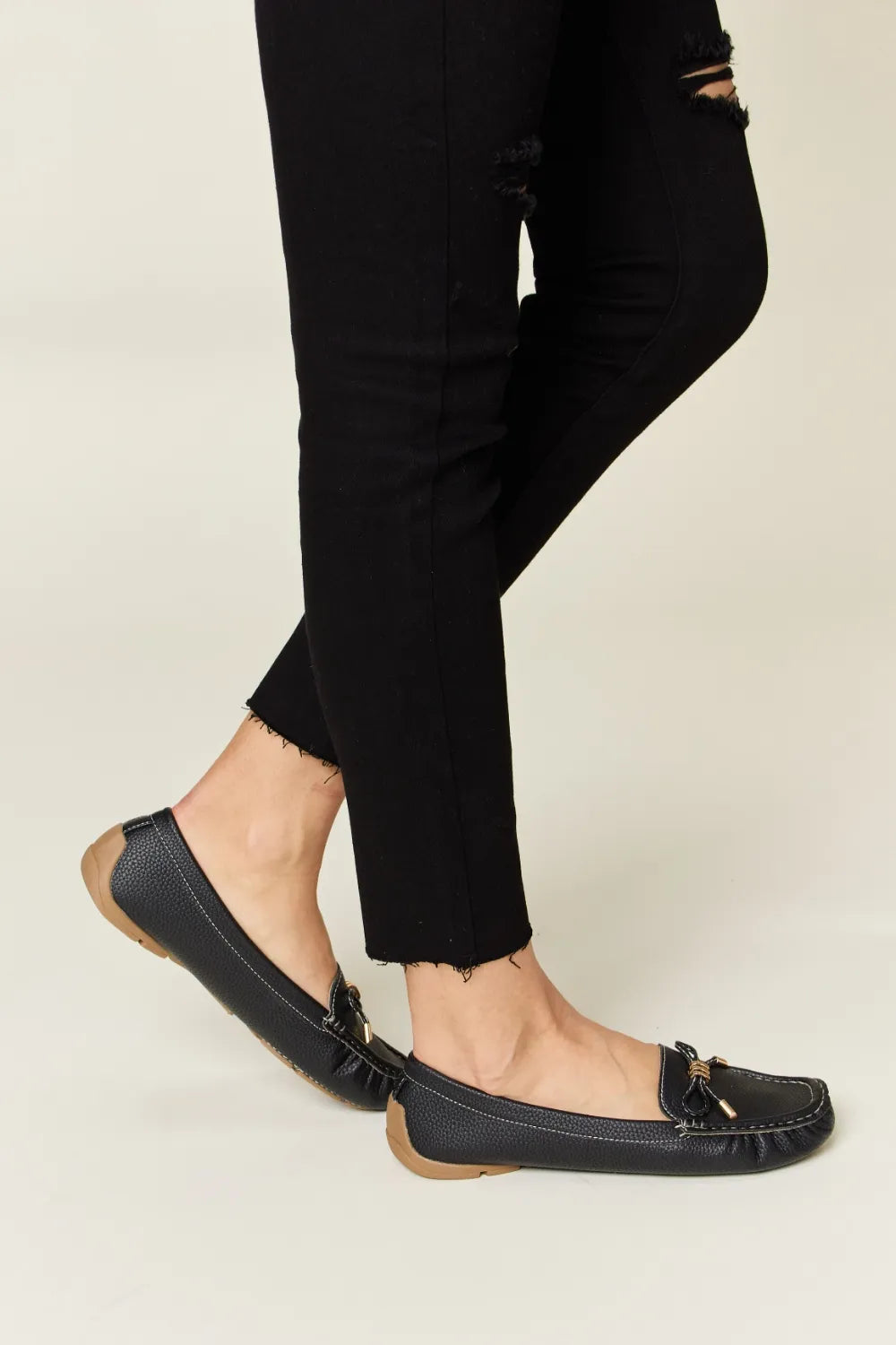 Forever Link Women's Slip-On Bow Loafers – Casual Comfort Ballet Flats