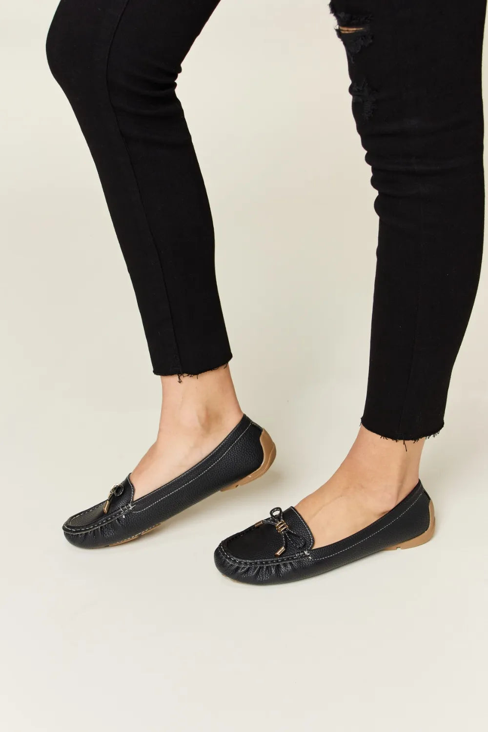 Forever Link Women's Slip-On Bow Loafers – Casual Comfort Ballet Flats