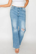 High-Rise Distressed Straight Leg Jeans – Flattering, Vintage & Comfy