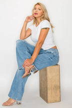 High-Rise Distressed Straight Leg Jeans – Flattering, Vintage & Comfy