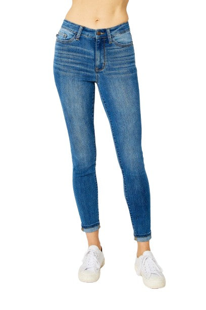 Cuffed Hem Skinny Jeans