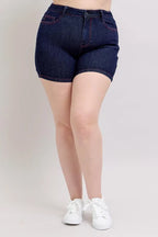 Judy Blue Heart Shaped Pkts & Red Contrast Thread Denim Shorts