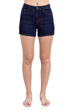 Judy Blue Heart Shaped Pkts & Red Contrast Thread Denim Shorts