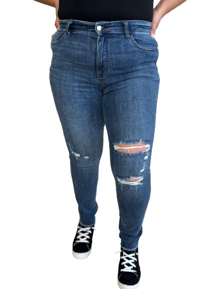 Judy Blue High Waist Distressed Skinny Jeans