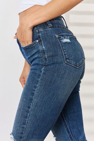 Judy Blue High Waist Distressed Slim Jeans – Trendy & Flattering Fit