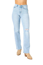 Judy Blue High Waist Distressed Straight Jeans