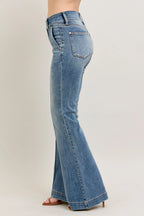 Judy Blue High-Waist Flare Denim Jeans with Front Seam Detail