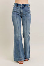 Judy Blue High-Waist Flare Denim Jeans with Front Seam Detail