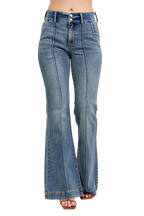 Judy Blue High-Waist Flare Denim Jeans with Front Seam Detail
