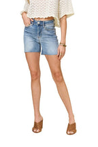 High Waist Raw Hem Denim Shorts