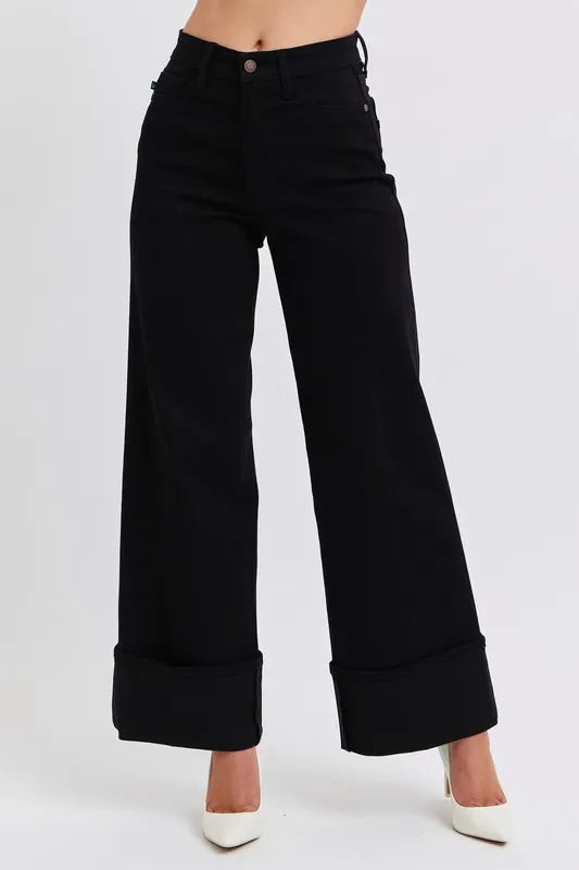 Judy Blue High Waist Reto Wide Leg With Cuff