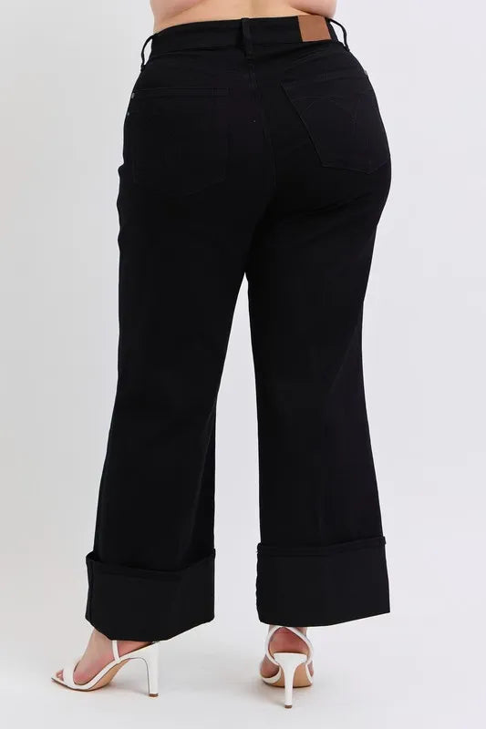 Judy Blue High Waist Reto Wide Leg With Cuff