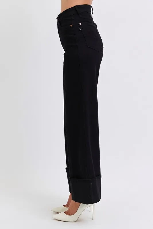 Judy Blue High Waist Reto Wide Leg With Cuff
