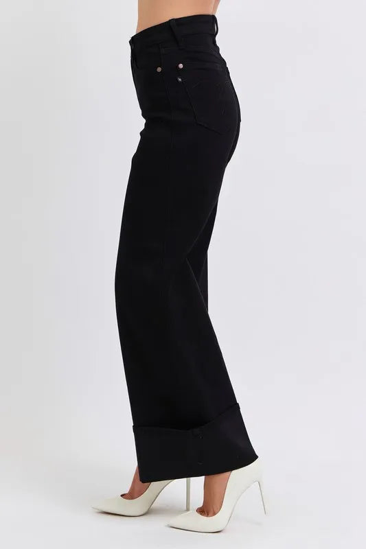 Judy Blue High Waist Reto Wide Leg With Cuff
