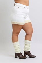 Judy Blue High Waist Shearling Cuff Denim Shorts