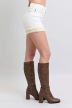 Judy Blue High Waist Shearling Cuff Denim Shorts