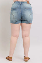 Judy Blue High Waist Star Seam Detail Denim Shorts