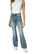 Judy Blue Medium Rise Tummy Control Destroy Flare Jeans