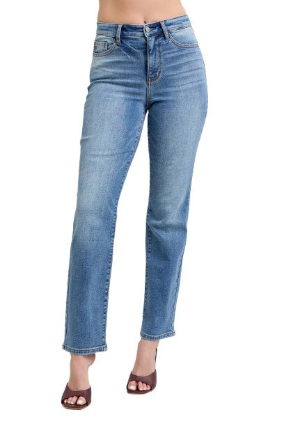 Judy Blue Wash Thermal Straight Jeans with Pockets