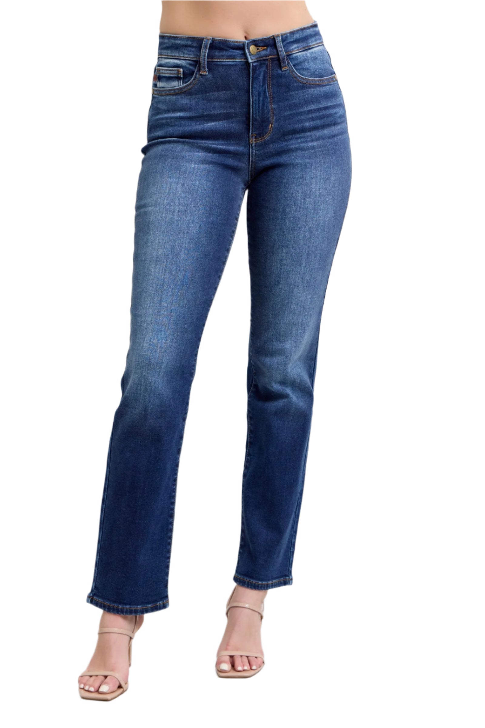Judy Blue Washed Straight Leg Jeans with Pockets