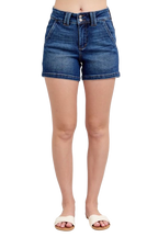 Judy Blue Women's Double Button Waistband Denim Shorts Plus Size