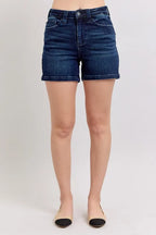 Judy Blue Women's High Waist Back Flap Pocket Denim Shorts Plus Size